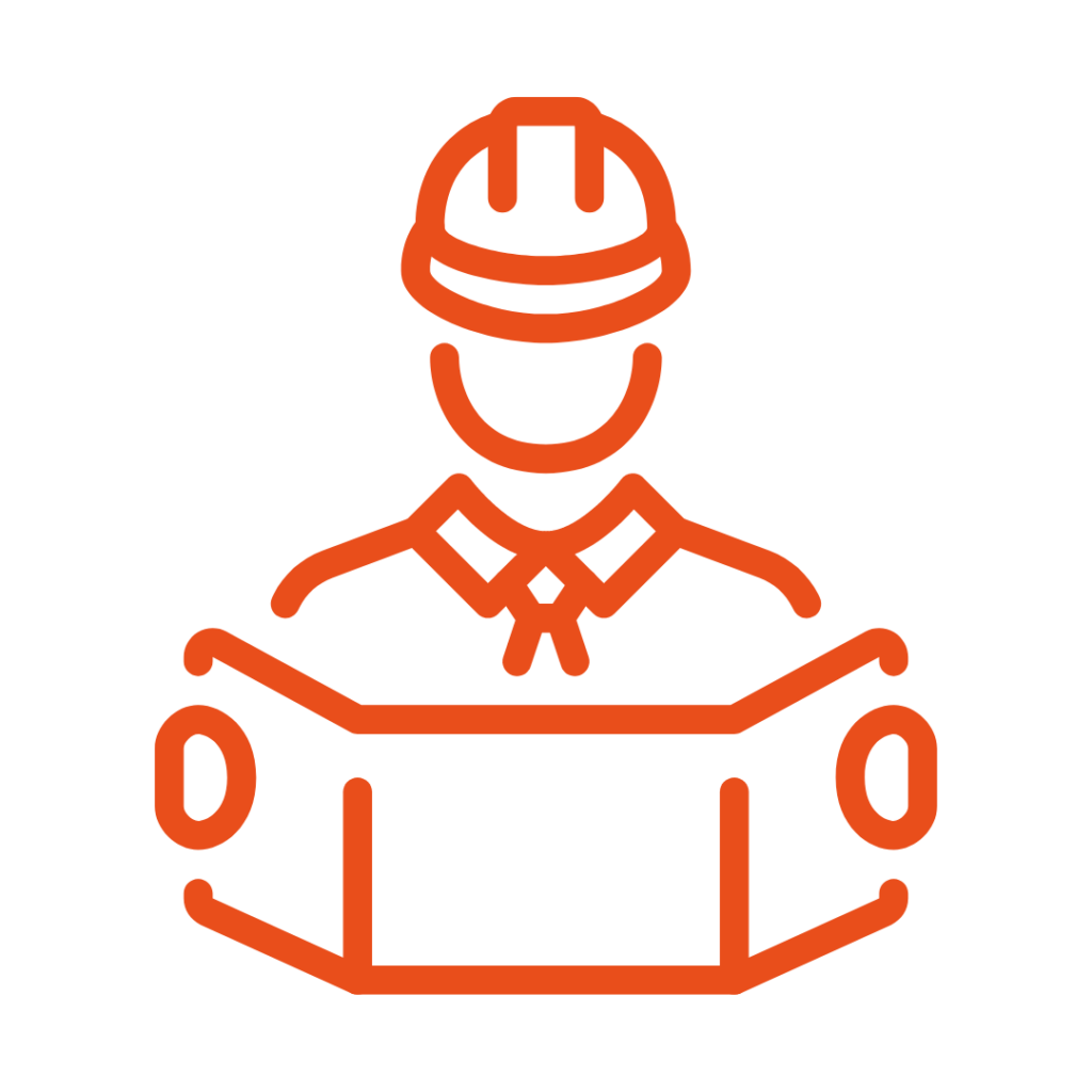 Ícone de um engenheiro com uma planta